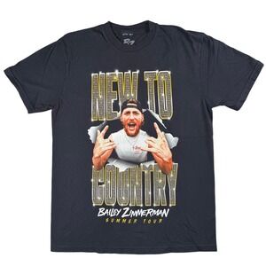 Bailey Zimmerman New To Country Tour Shirt Black Graphic Tee Mens Medium